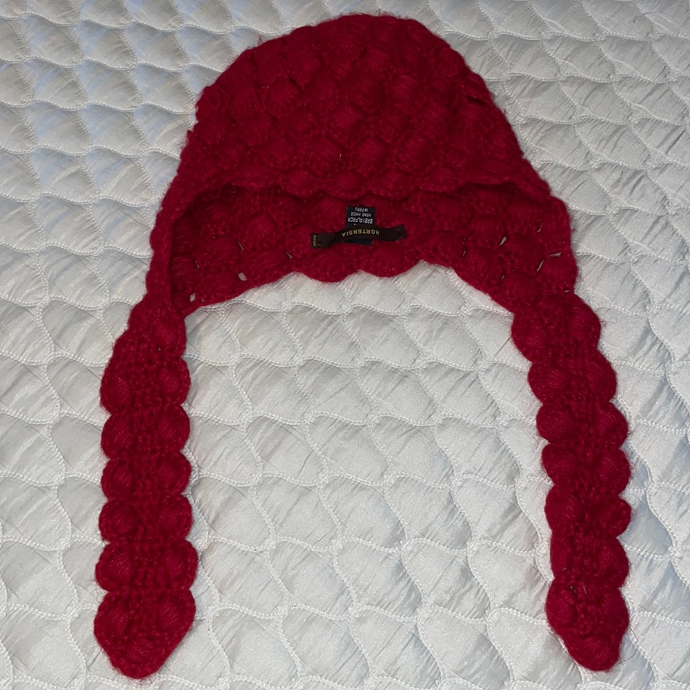 Hortensia Baby Alpaca knit hat Red